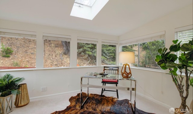 636 Edgemar Ave, Pacifica, CA 94044 - sunroom with carpet floors and a skylight