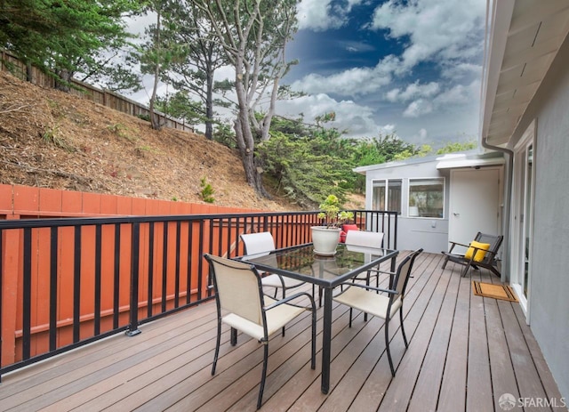 636 Edgemar Ave, Pacifica, CA 94044 - wooden terrace with outdoor dining area