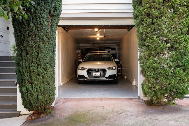 view of garage