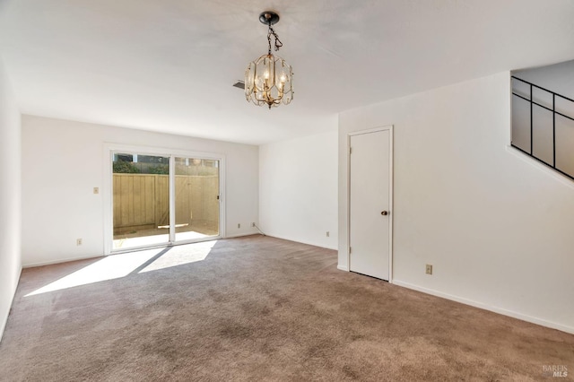 1285 Redwood Blvd Unit C, Novato, CA 94947 - empty room with carpet flooring and a chandelier