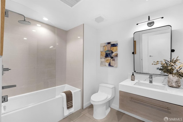 555 Fulton St Unit 519, San Francisco, CA 94102 - full bathroom with vanity, toilet, tile patterned flooring, bathtub / shower combination, and baseboards