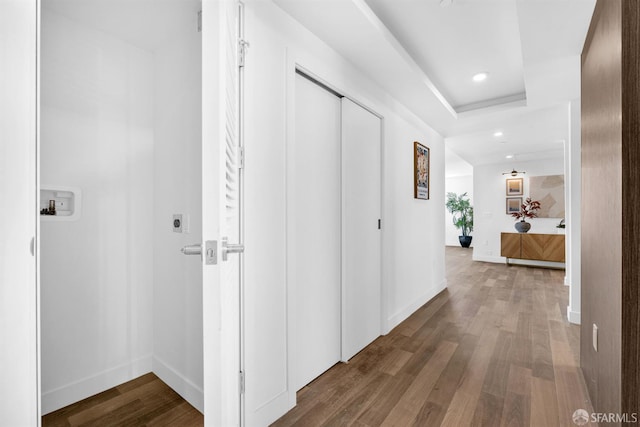 555 Fulton St Unit 519, San Francisco, CA 94102 - corridor with wood finished floors, recessed lighting, and baseboards