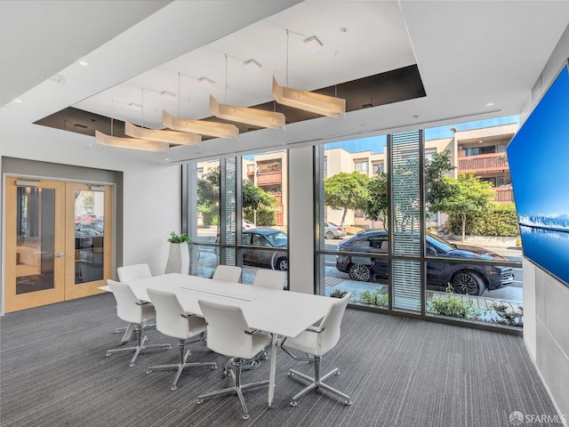 555 Fulton St Unit 519, San Francisco, CA 94102 - dining area featuring french doors, carpet, and recessed lighting