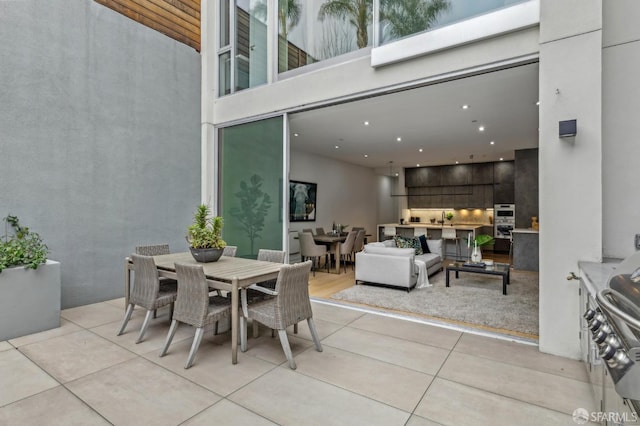 view of patio featuring an outdoor living space