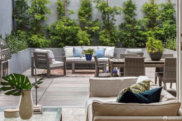 view of patio with an outdoor hangout area