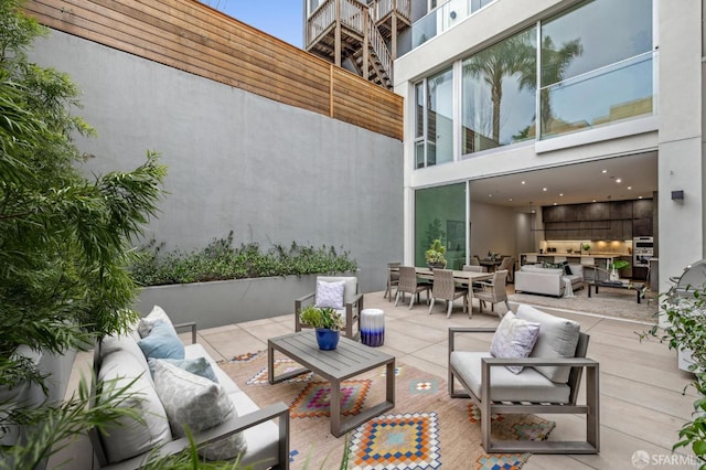 view of patio with an outdoor hangout area