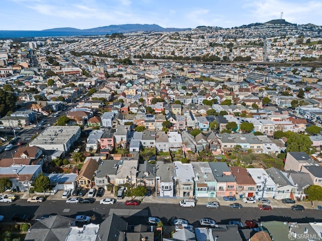 aerial view with a mountain view