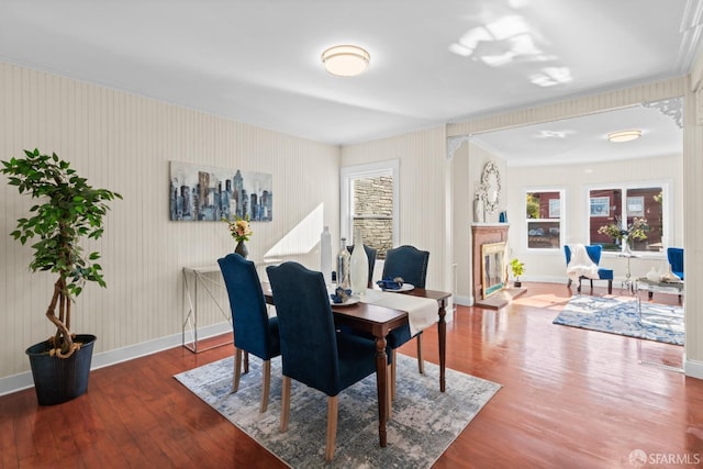 dining room with wood-type flooring