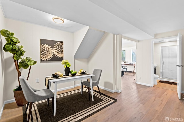 office area featuring light hardwood / wood-style floors