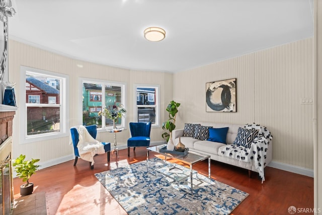 living room featuring wood-type flooring