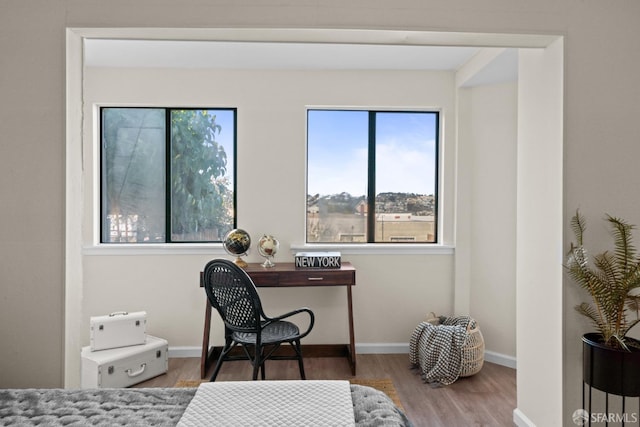 bedroom featuring hardwood / wood-style flooring