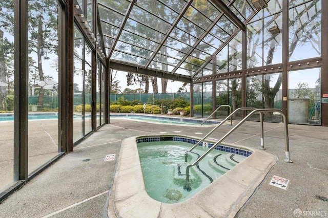 112 S Lake Merced Hls, San Francisco, CA 94132 - indoor community pool featuring an in-ground hot tub and a patio
