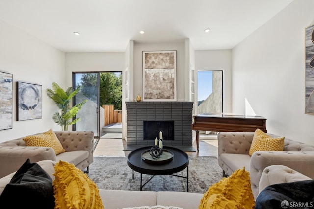 112 S Lake Merced Hls, San Francisco, CA 94132 - living area with wood finished floors, recessed lighting, and a fireplace