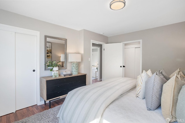 bedroom with wood finished floors