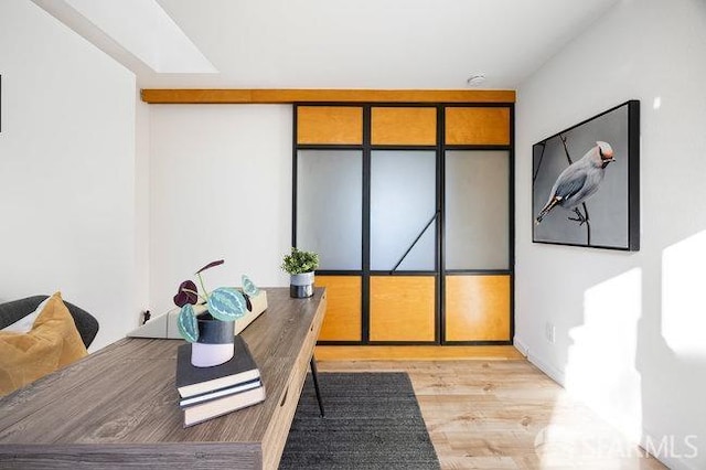 office featuring light hardwood / wood-style flooring