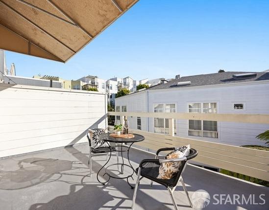 balcony with a patio area