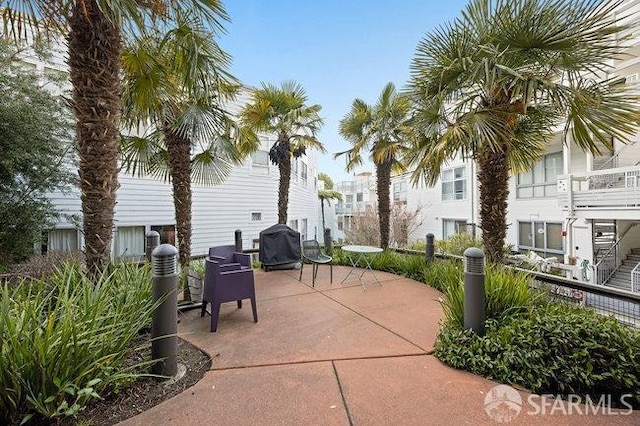 view of patio / terrace with a grill