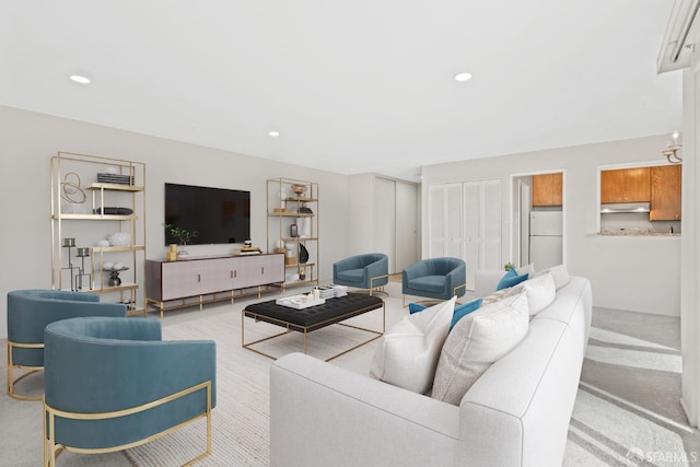 816 N Delaware St Unit 409, San Mateo, CA 94401 - carpeted living room with recessed lighting