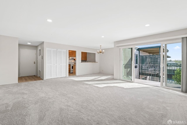 816 N Delaware St Unit 409, San Mateo, CA 94401 - carpeted spare room featuring a chandelier and recessed lighting