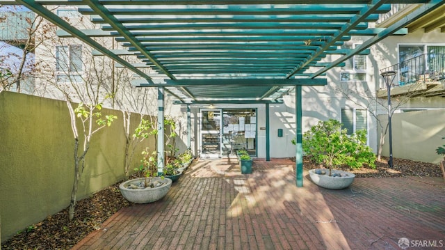 816 N Delaware St Unit 409, San Mateo, CA 94401 - fenced backyard with a pergola and a patio area