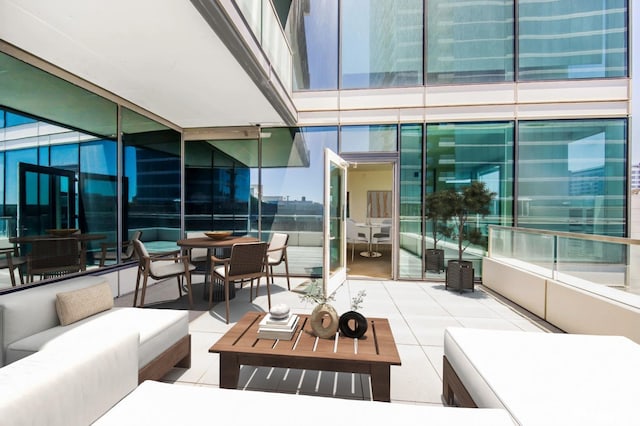 view of patio featuring an outdoor hangout area and outdoor dining space