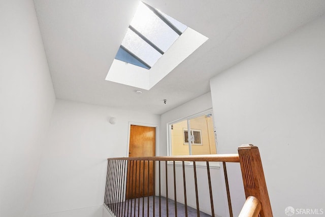 hall with a skylight