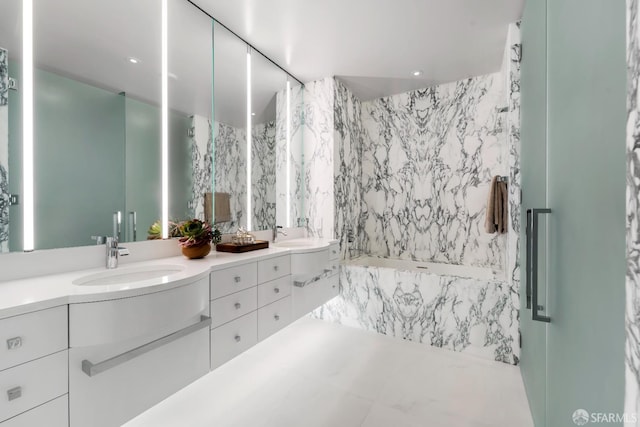 181 Fremont St Unit 62B, San Francisco, CA 94105 - full bathroom with double vanity and a bath
