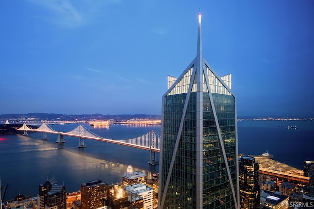 181 Fremont St Unit 62B, San Francisco, CA 94105 - city view featuring a notable bridge, a large body of water, and a view of city lights