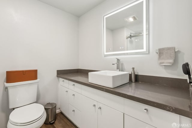 bathroom with vanity and toilet