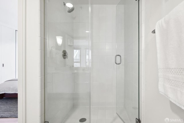 bathroom with walk in shower