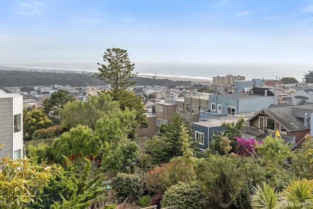 property's view of city featuring a water view