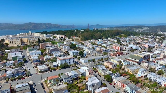 bird's eye view with a mountain view