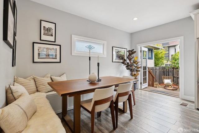 4145 Emerald St, Oakland, CA 94609 - dining room featuring recessed lighting and wood finished floors