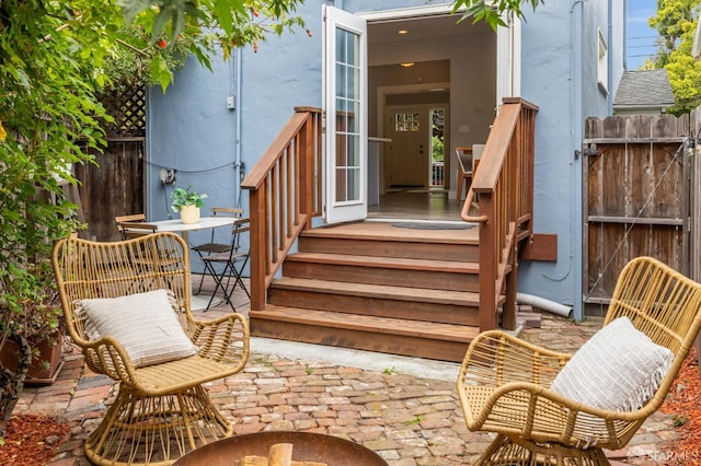 4145 Emerald St, Oakland, CA 94609 - view of exterior entry with a patio and a gate