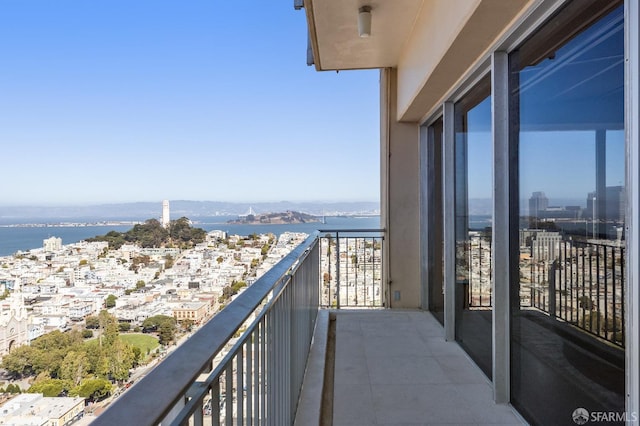 balcony with a water view