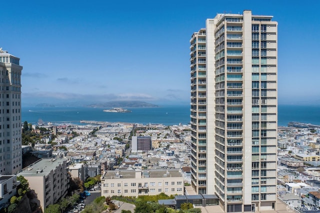 city view with a water view