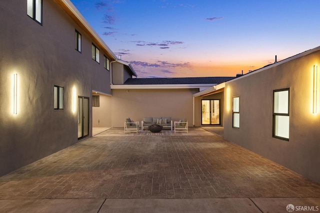 exterior space with an outdoor living space