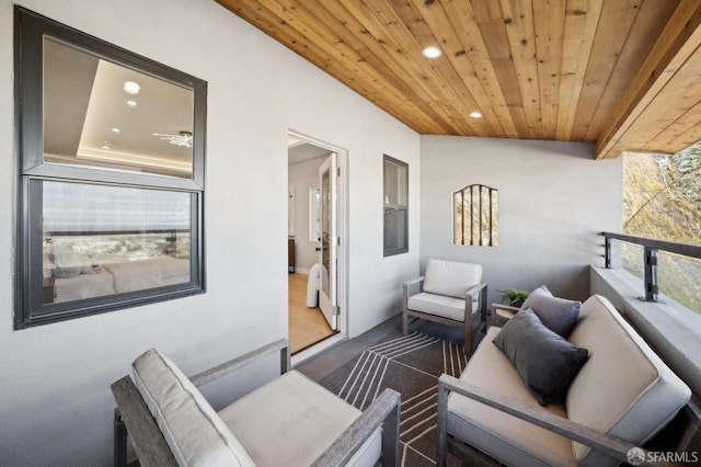 balcony featuring an outdoor living space