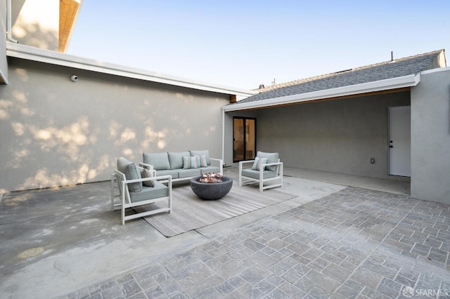 view of patio with an outdoor hangout area