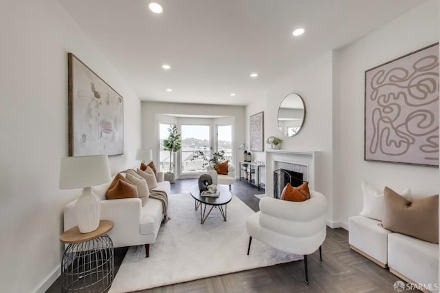69 Fairway Dr, Daly City, CA 94015 - living area with recessed lighting, a fireplace, and baseboards