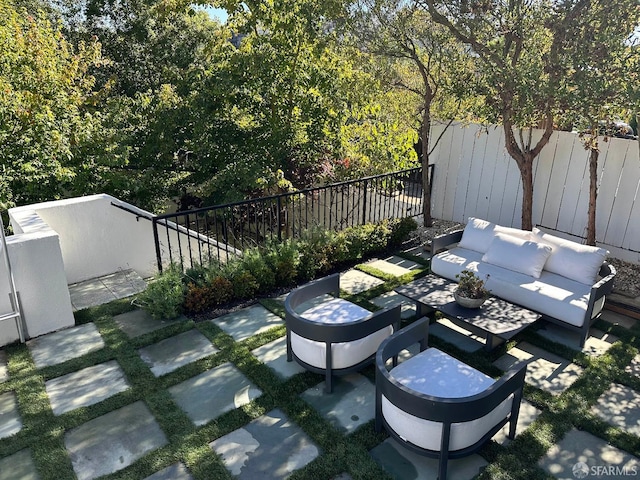 view of patio / terrace with an outdoor living space