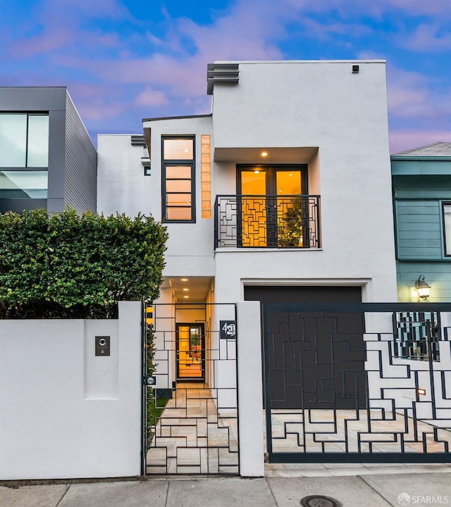 contemporary house featuring a garage