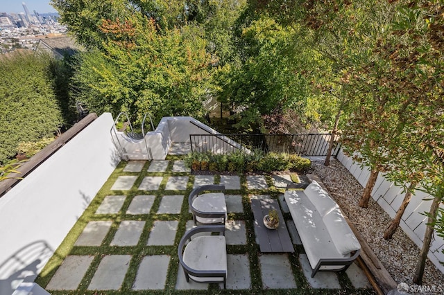 view of yard with a patio area