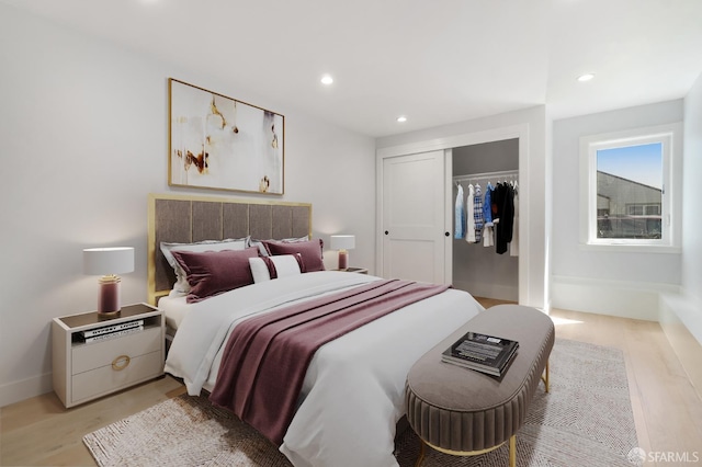 269 E Ave, San Bruno, CA 94066 - bedroom with a closet, recessed lighting, and light wood-style floors