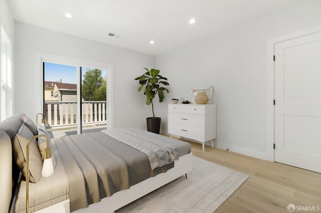 269 E Ave, San Bruno, CA 94066 - bedroom with light wood-style flooring, recessed lighting, and access to exterior