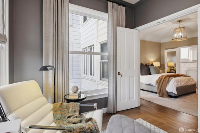 bedroom featuring dark wood-type flooring