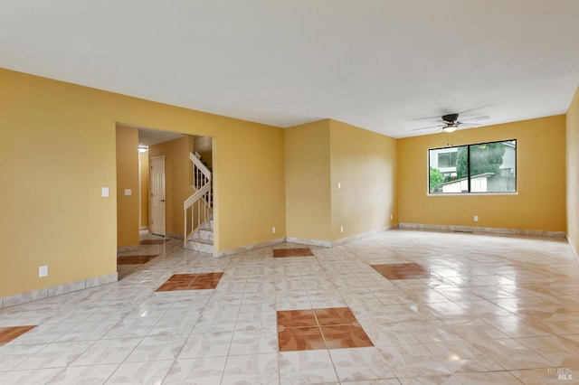 1001 Suffolk Way, Fairfield, CA 94533 - unfurnished room featuring stairway and ceiling fan