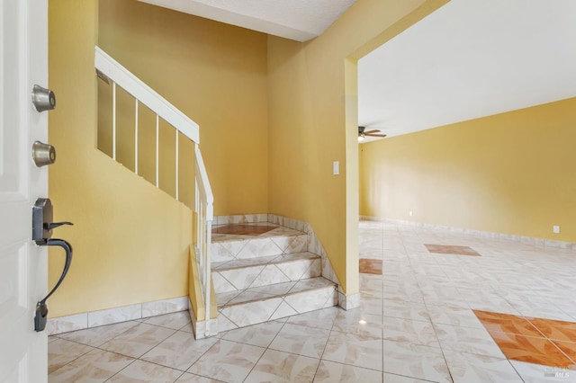 1001 Suffolk Way, Fairfield, CA 94533 - staircase with a ceiling fan and baseboards