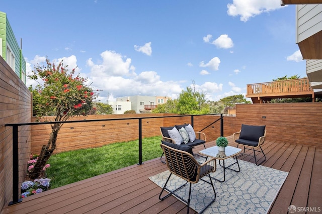 2287 45th Ave, San Francisco, CA 94116 - deck with a fenced backyard and an outdoor living space
