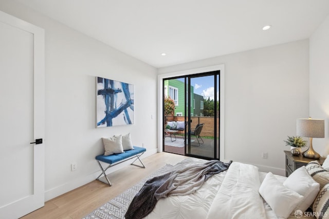 2287 45th Ave, San Francisco, CA 94116 - bedroom featuring access to exterior, light wood-style floors, recessed lighting, and baseboards